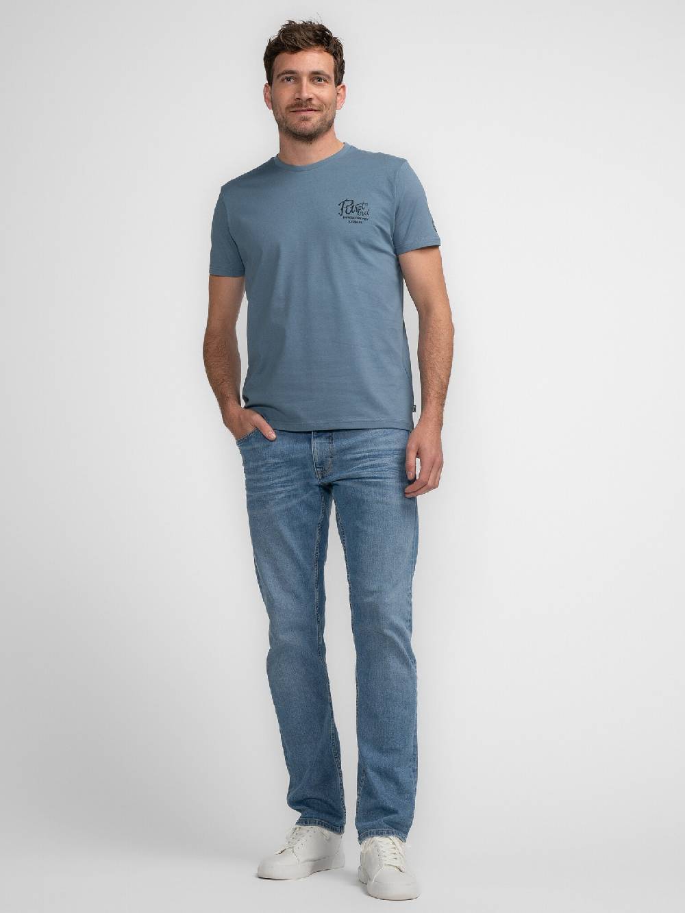 Petrol M-3040-TSR662 Men T-Shirt SS Classic Print (5183 Light Shadow) Tägliche Deals