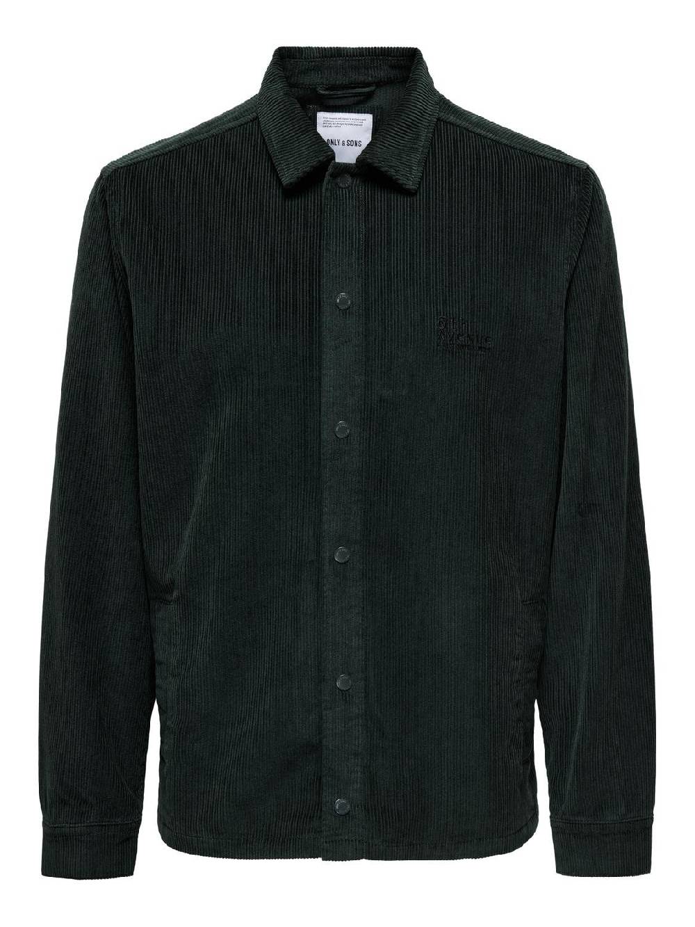 Only & Sons ONSTYLER 8W CORD LS OVERSHIRT (Darkest Spruce)