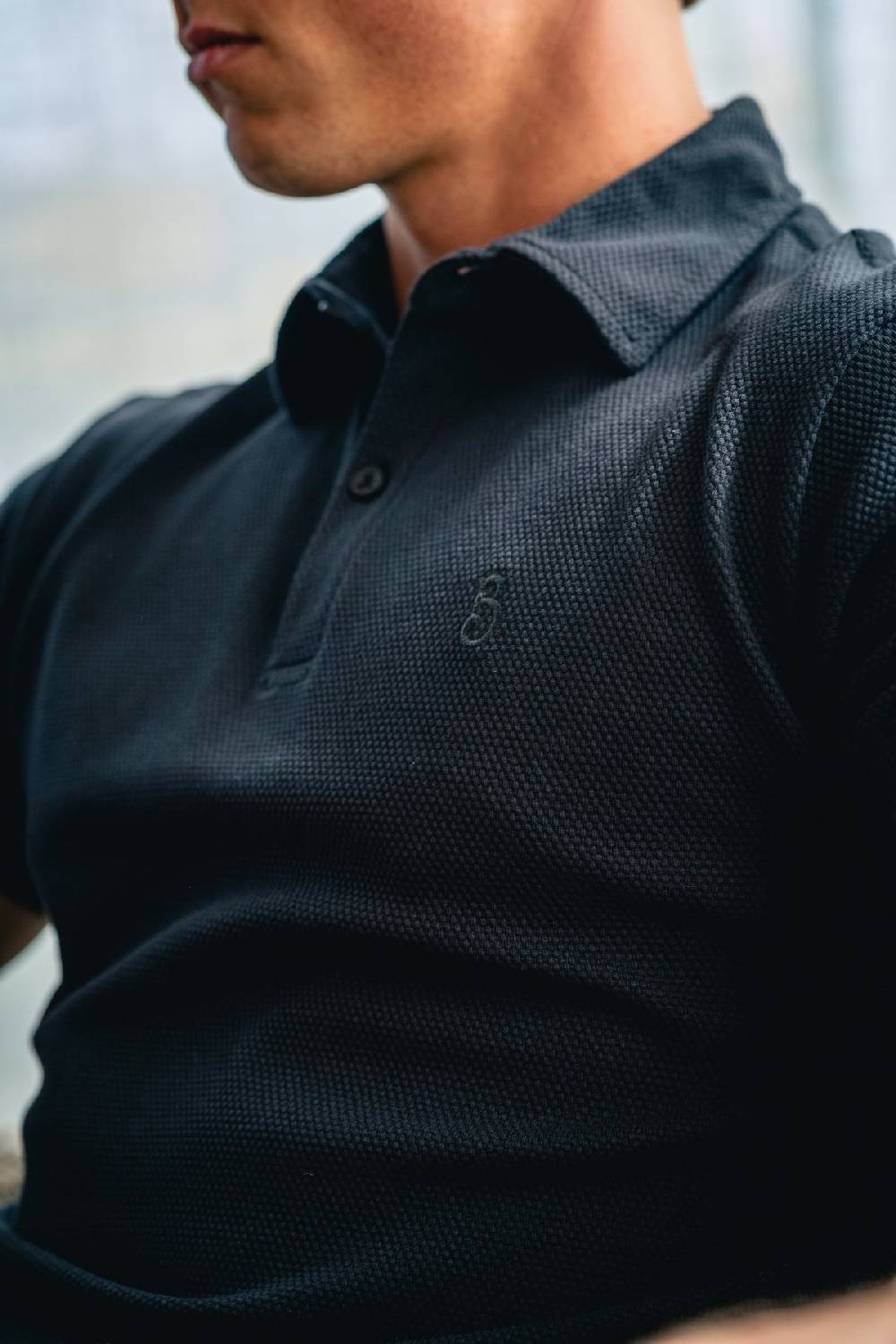 Boogaerts MAX WAFFLE POLO BLACK Wochenangebot