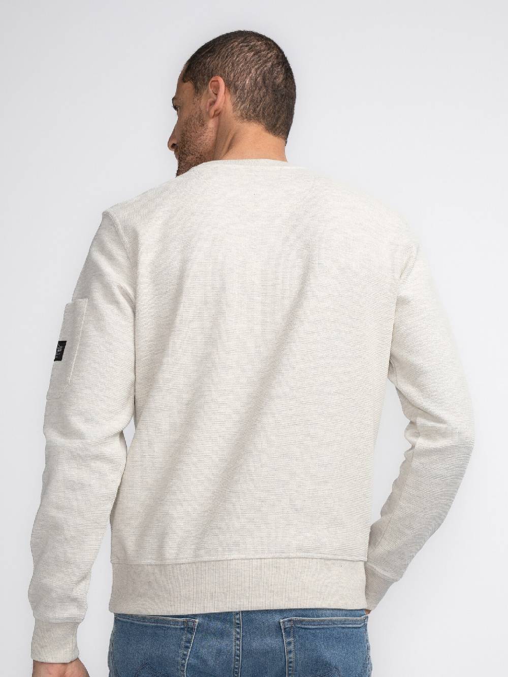 Petrol M-3040-SWR304 Men Sweater Round Neck (0009 Antique White Melee) 2025