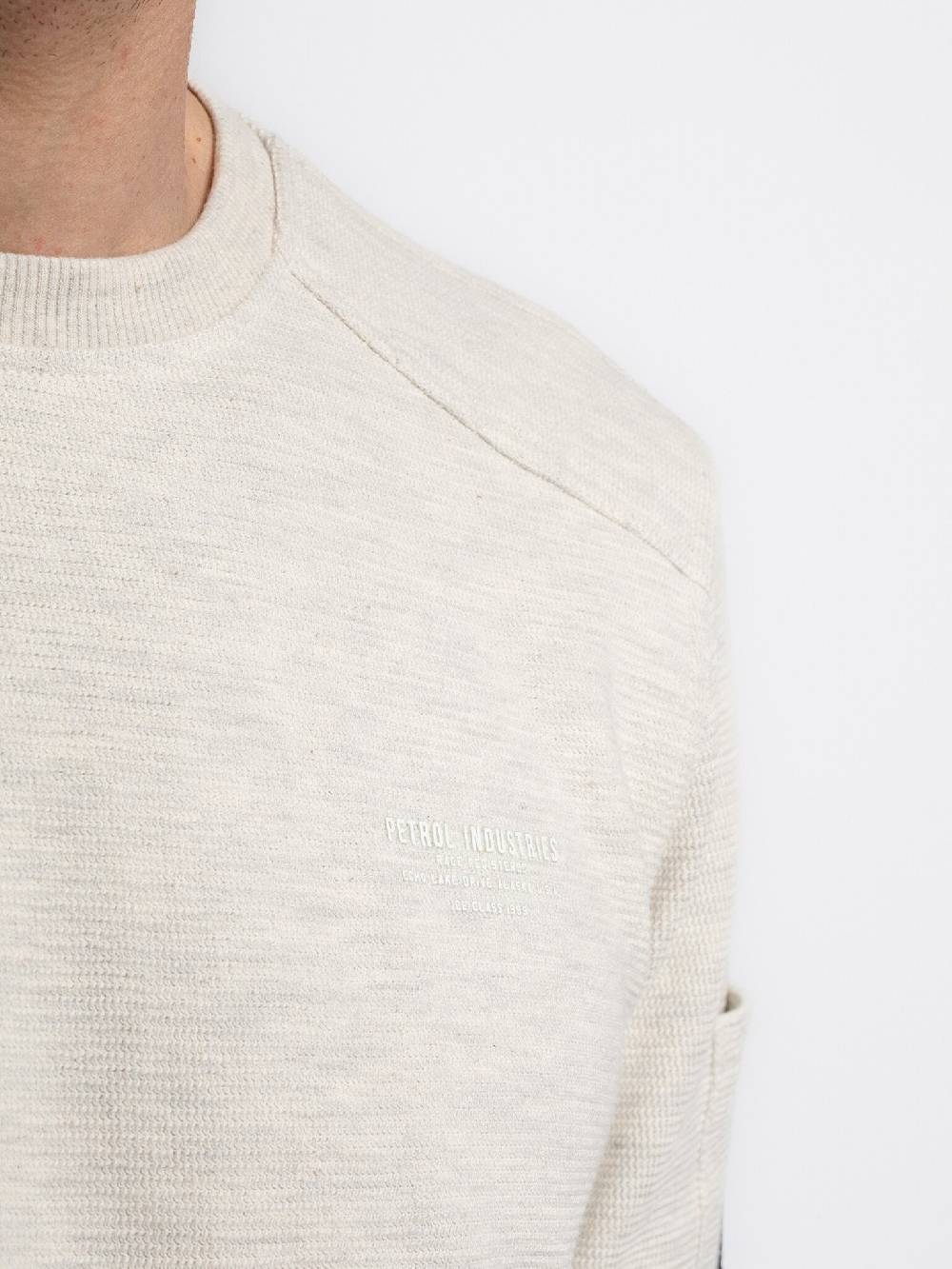 Petrol M-3040-SWR304 Men Sweater Round Neck (0009 Antique White Melee) 2025