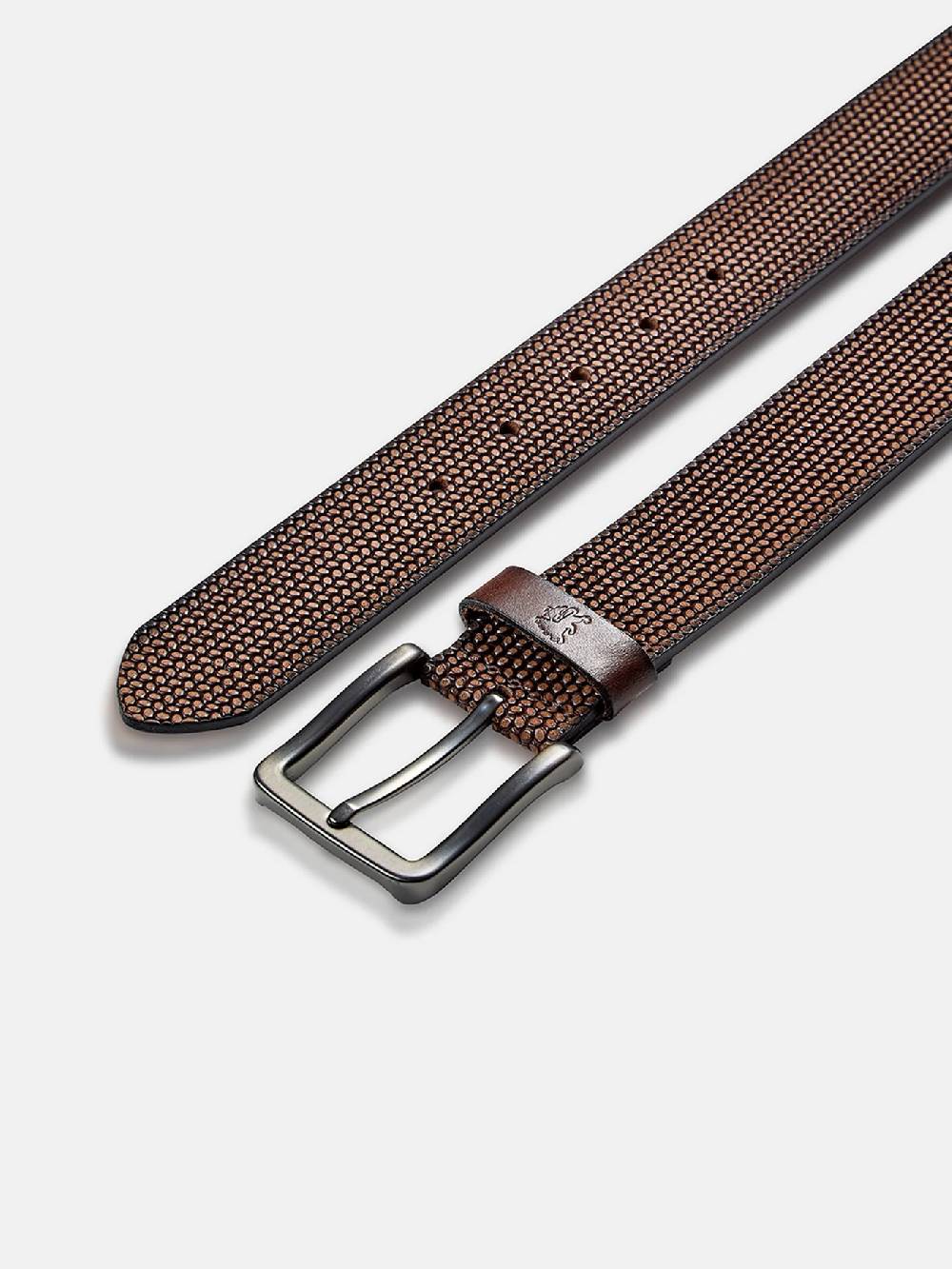 Lerros 5003009 RIEM *LEWIS* VAN BUFFELLEER MET RELIËF (780 DARK BROWN) Hotsell