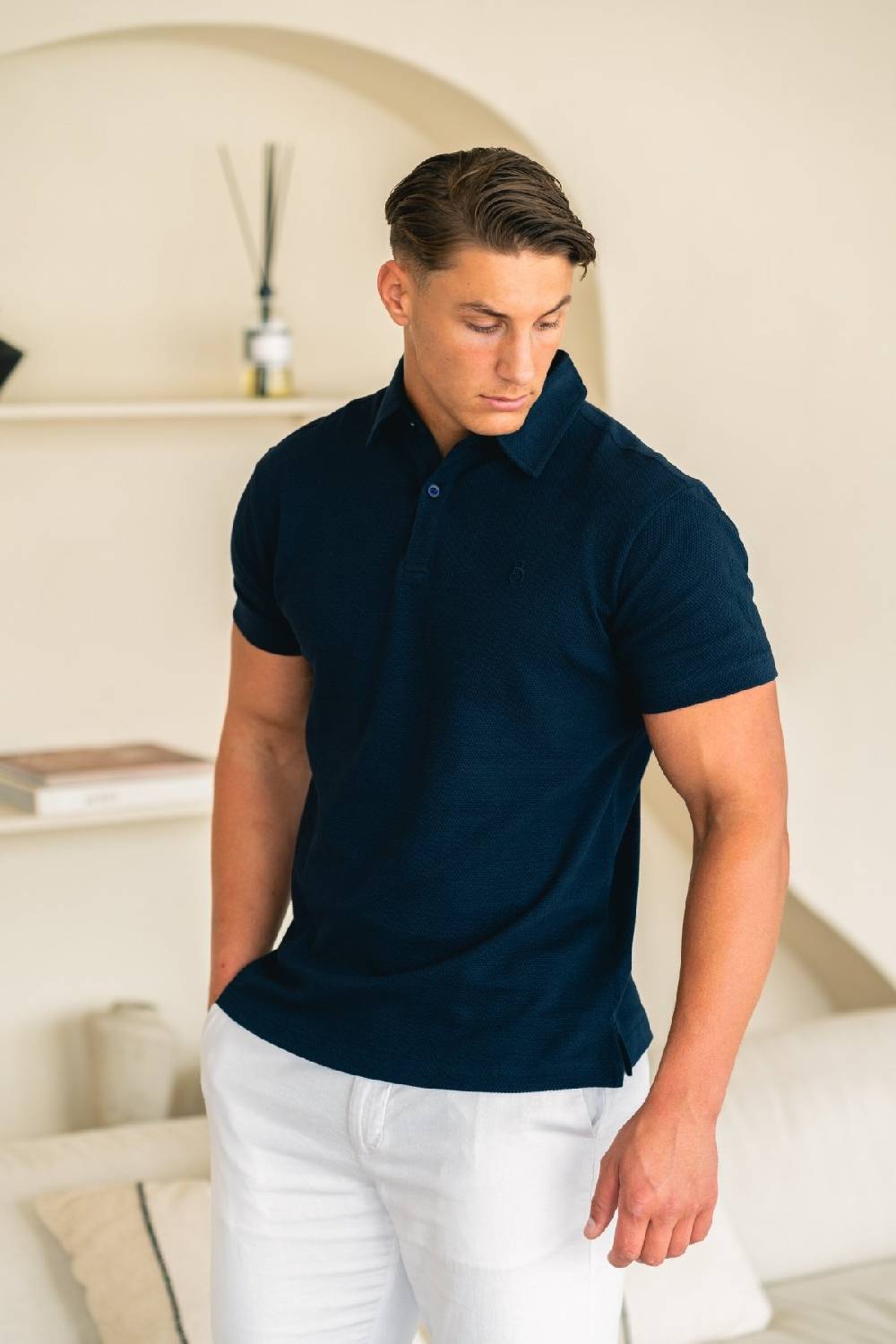 Boogaerts MAX WAFFLE POLO NAVY Speichern exportieren