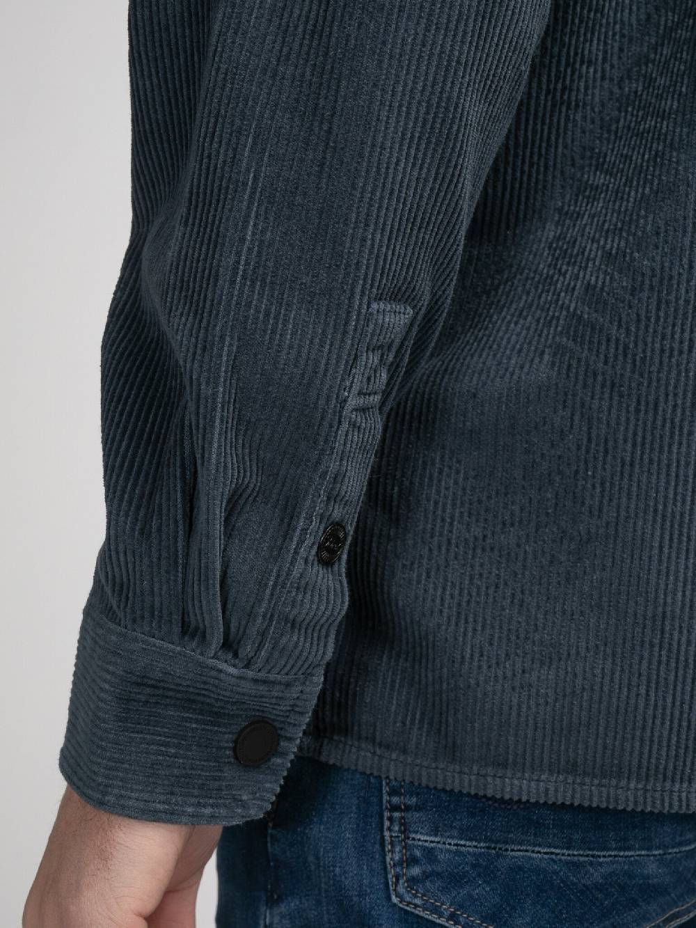Petrol M-3040-SIL427 MEN SHIRT LONG SLEEVE UNI 5185 Midnight Blue 2025