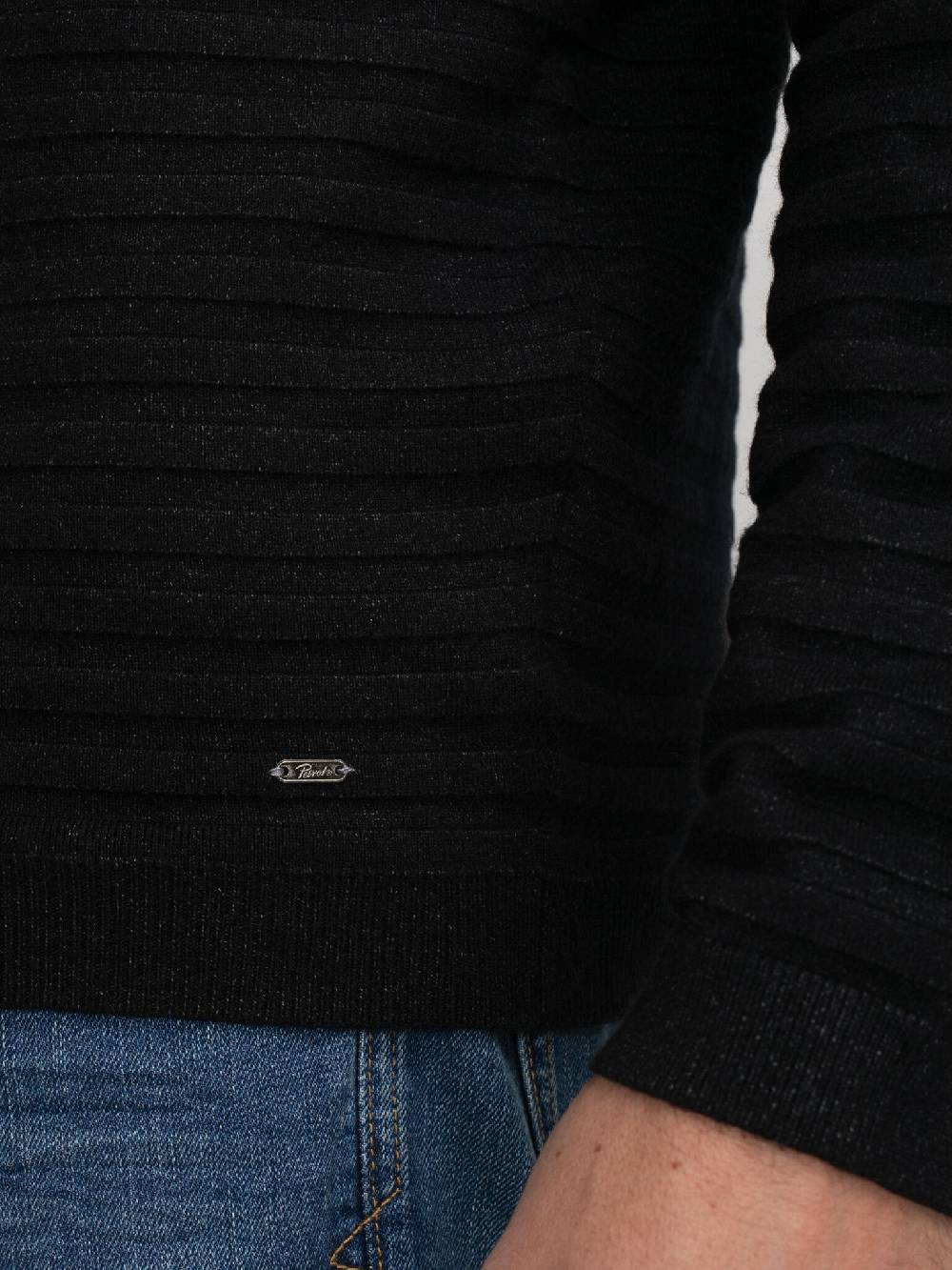 Petrol M-3040-KWR269 Men Knitwear Round Neck Basic (9091 Dark Black) Angebote