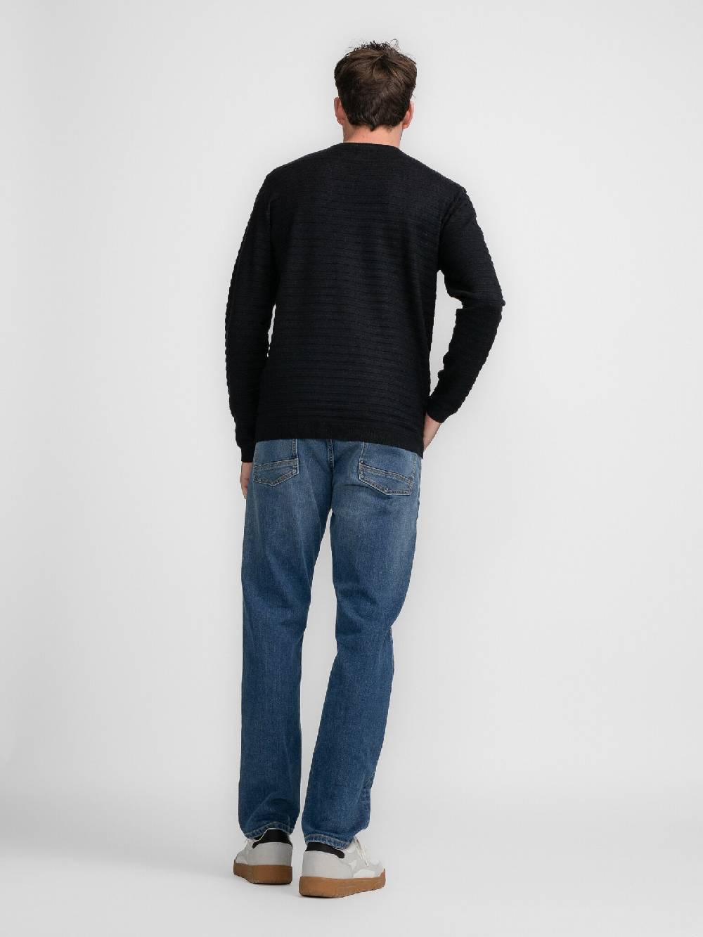Petrol M-3040-KWR269 Men Knitwear Round Neck Basic (9091 Dark Black) Angebote