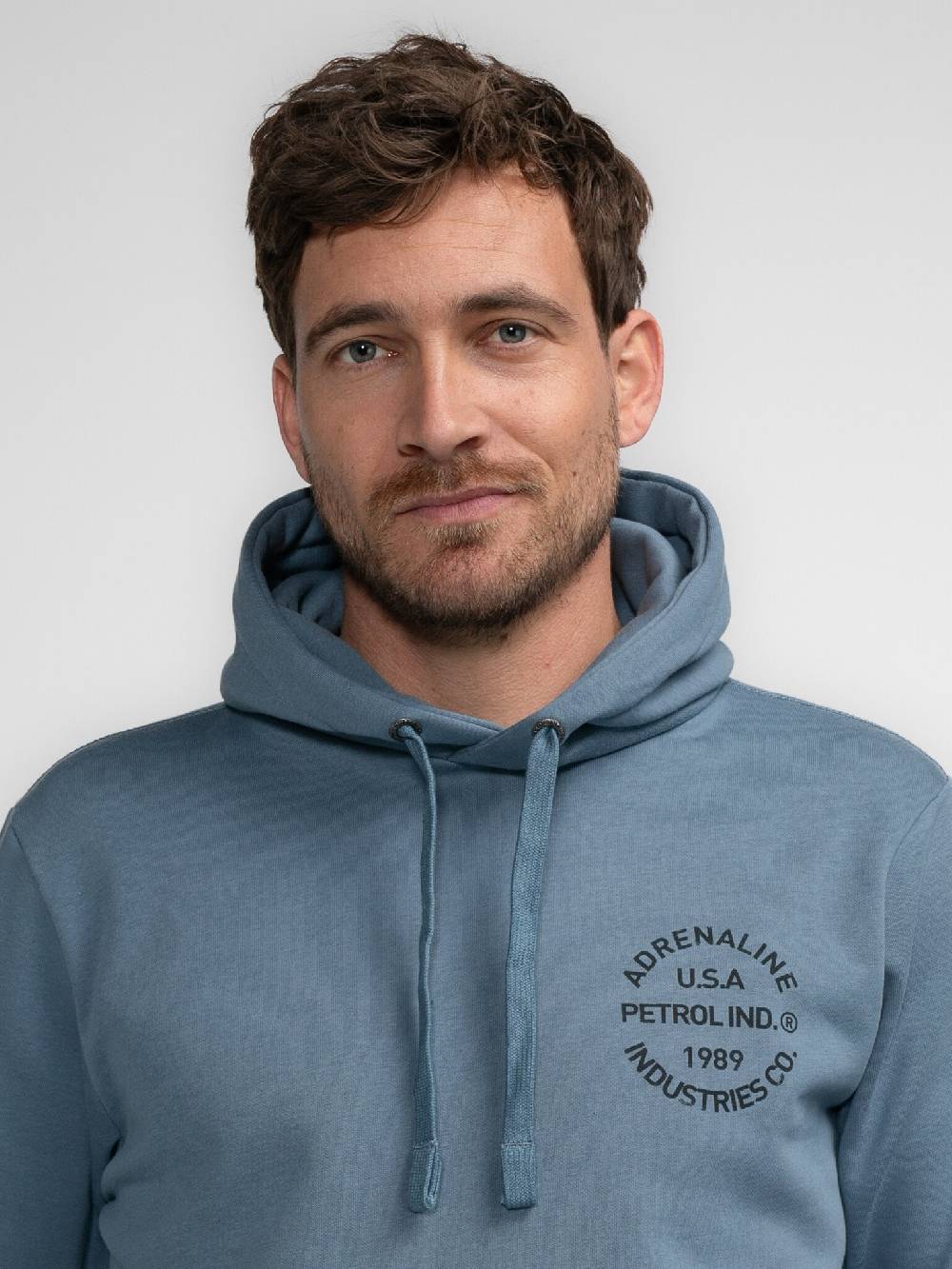 Petrol M-3040-SWH361 Men Sweater Hooded Print (5183 Light Shadow) Kostenloser Versand