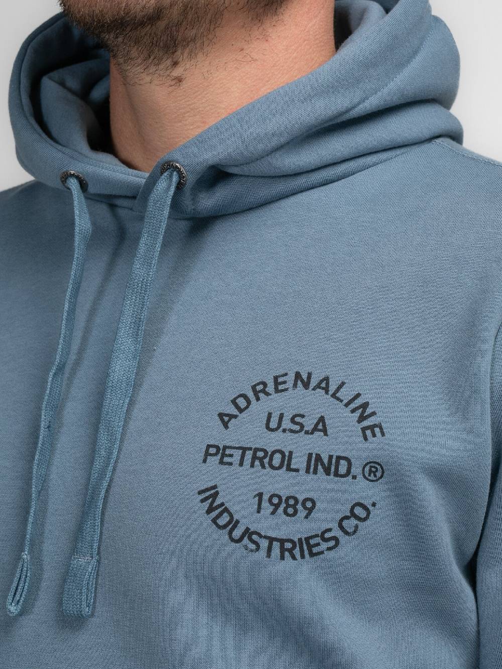 Petrol M-3040-SWH361 Men Sweater Hooded Print (5183 Light Shadow) Kostenloser Versand