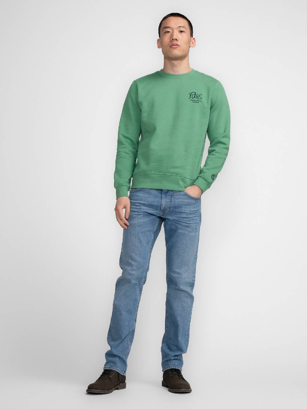 Petrol M-3040-SWR363 Men Sweater Round Neck Print (6167 Wasabi) Fabrik Onlineshop