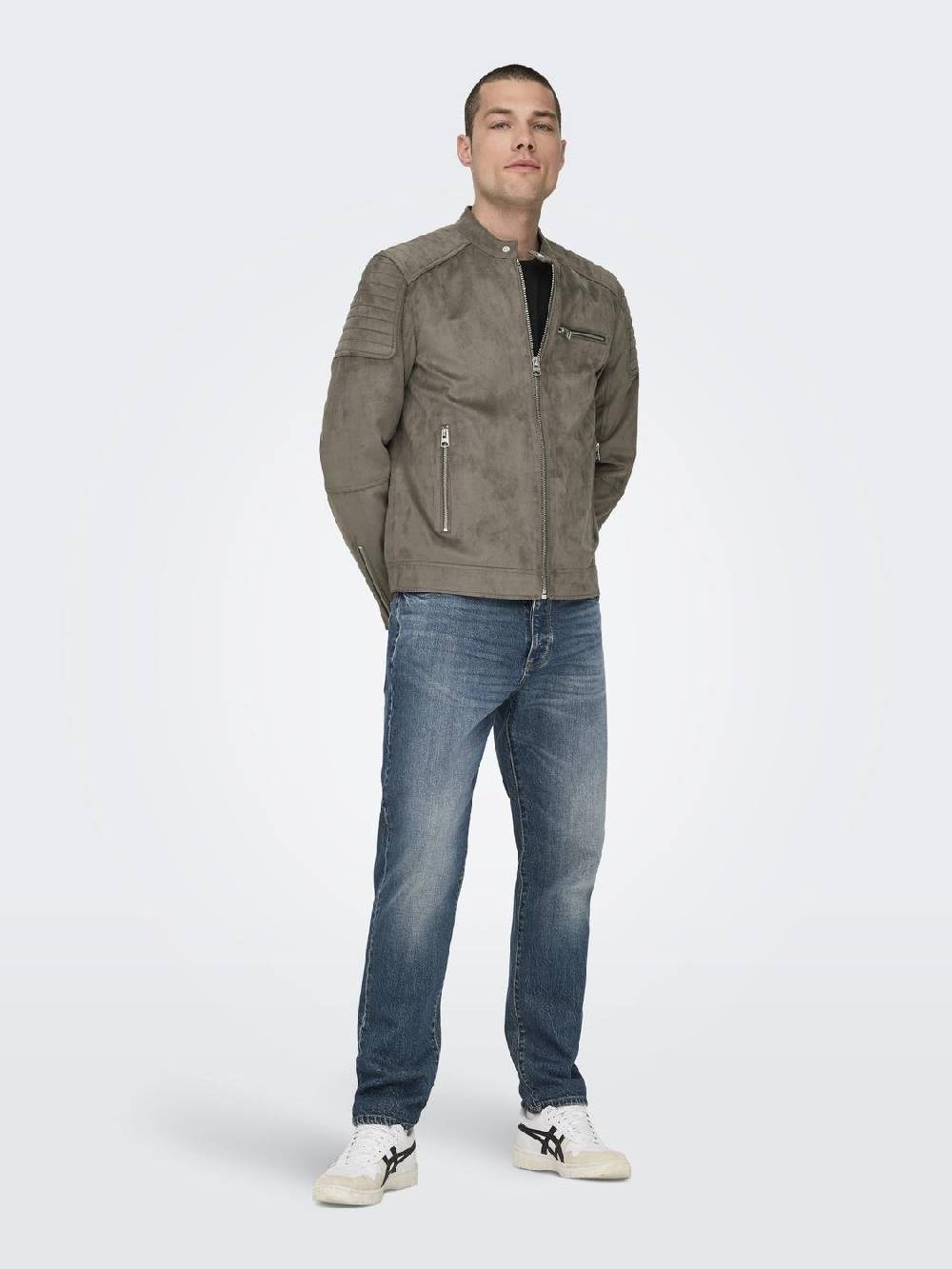 Only & Sons ONSGUS FAUX SUEDE RACER JACKET (Falcon) Exklusive Angebote