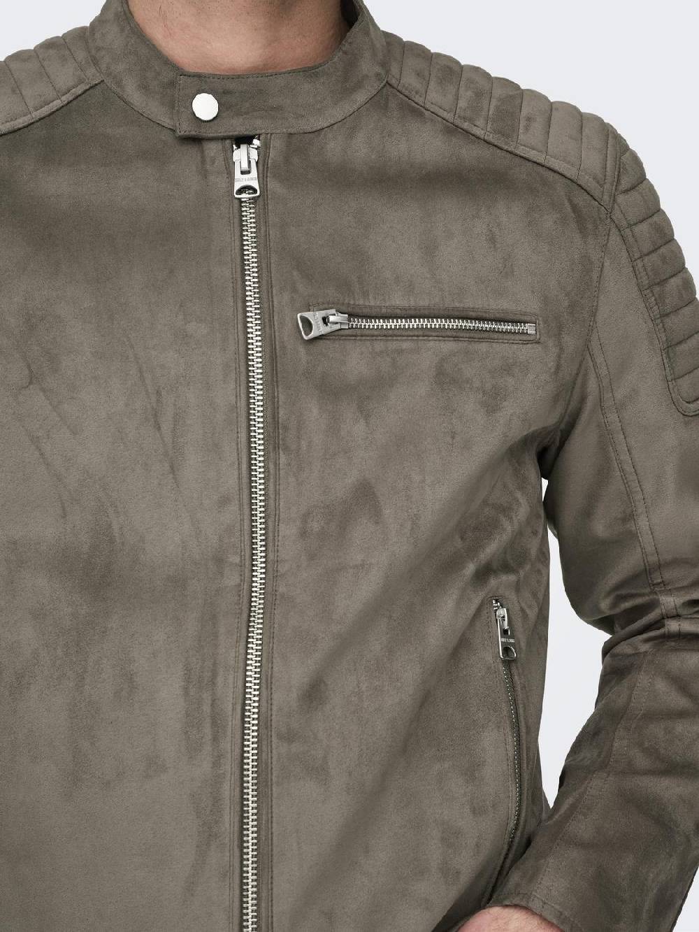 Only & Sons ONSGUS FAUX SUEDE RACER JACKET (Falcon) Exklusive Angebote