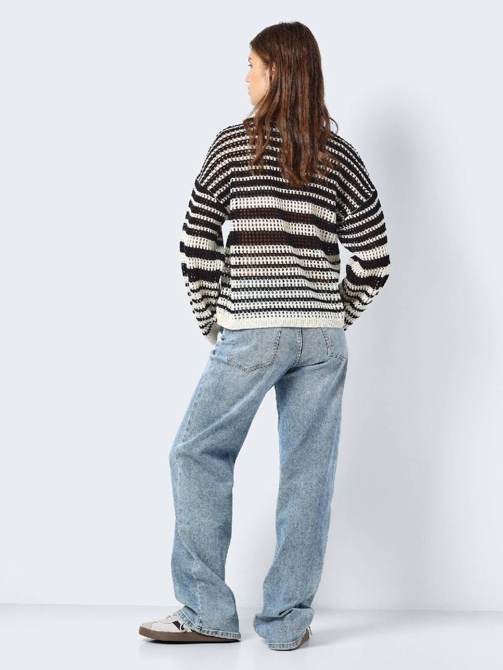 NOISY MAY NMJOLA L/S O-NECK KNT DD EGGNOG/BLACK Kostenloser Versand international