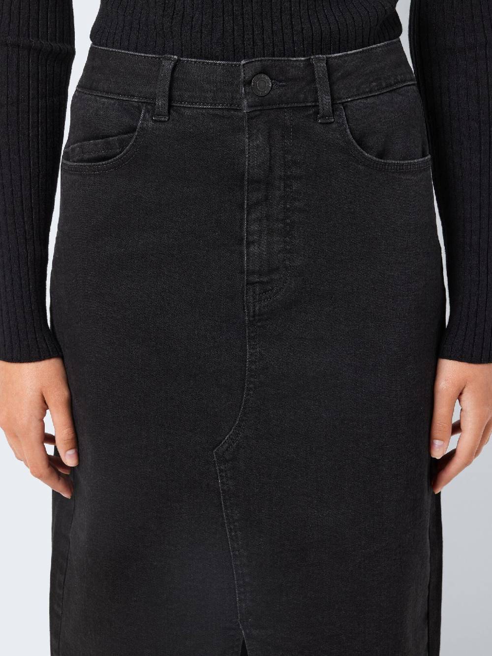 NOISY MAY KATH NW Long Skirt (Black Denim) Verkauf