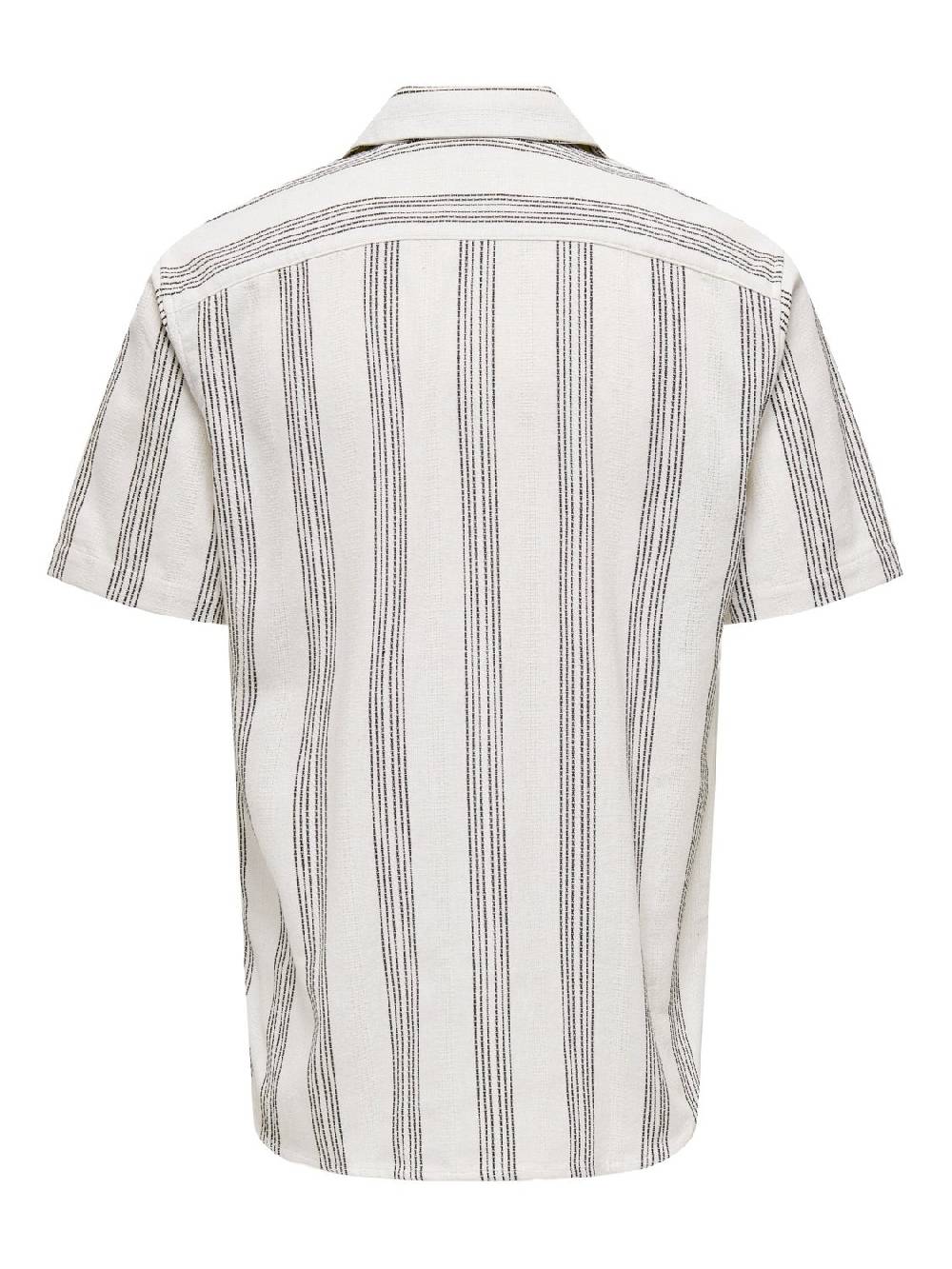 Only & Sons ONSTRUE REG SS STRUC STRIPE SHIRT ANTIQUE WHITE Fabrikladen