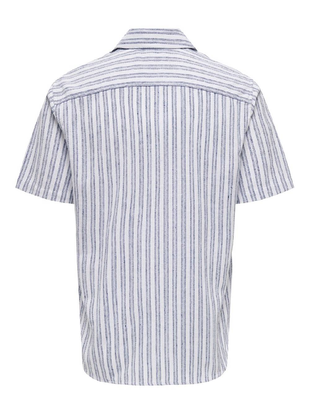 Only & Sons ONSTRUE REG SS STRUC STRIPE SHIRT SILVER LINING Begrenzt auf 3 Tage