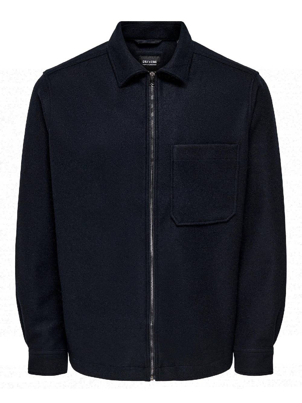 Only & Sons Onsdal OVR ZIP LS Shirt (187197 Dark Navy) Kauf eins, bekomm eins gratis