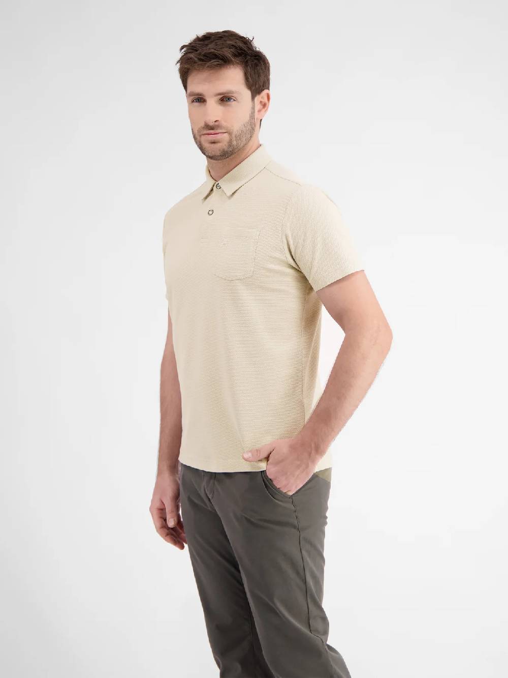 Lerros 2443204 POLOSHIRT IN SPORTIEVE WAFELPIQUÉKWALITEIT (705 LIGHT DUNE BEIGE) Vierteljährliche Förderung
