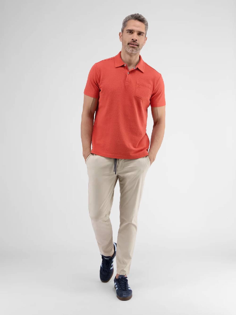 Lerros 2443204 POLOSHIRT IN SPORTIEVE WAFELPIQUÉKWALITEIT (327 DEEP CORAL RED) Super Rabatt