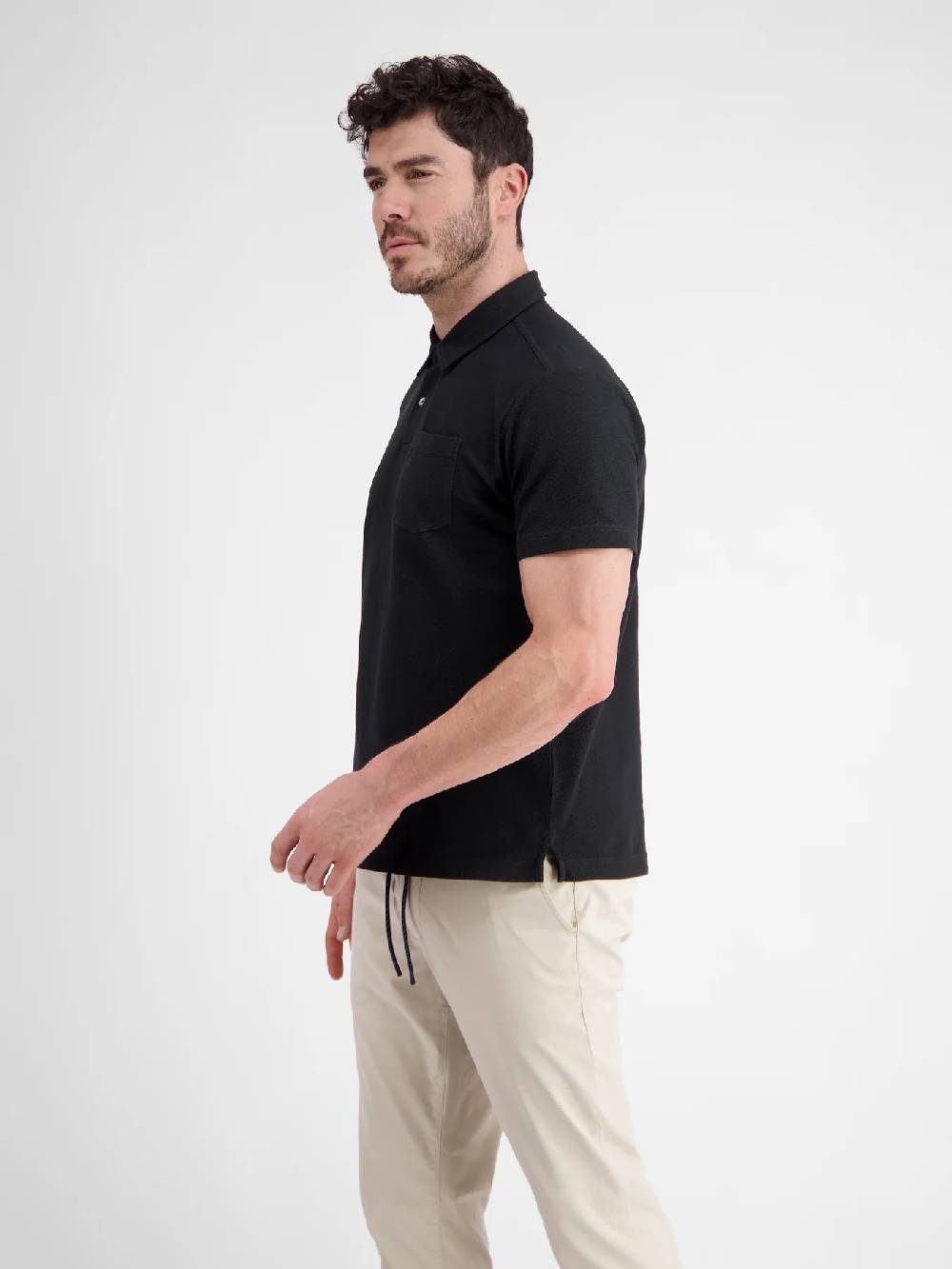 Lerros 2443204 POLOSHIRT IN SPORTIEVE WAFELPIQUÉKWALITEIT (290 BLACK) Riesige Rabatte