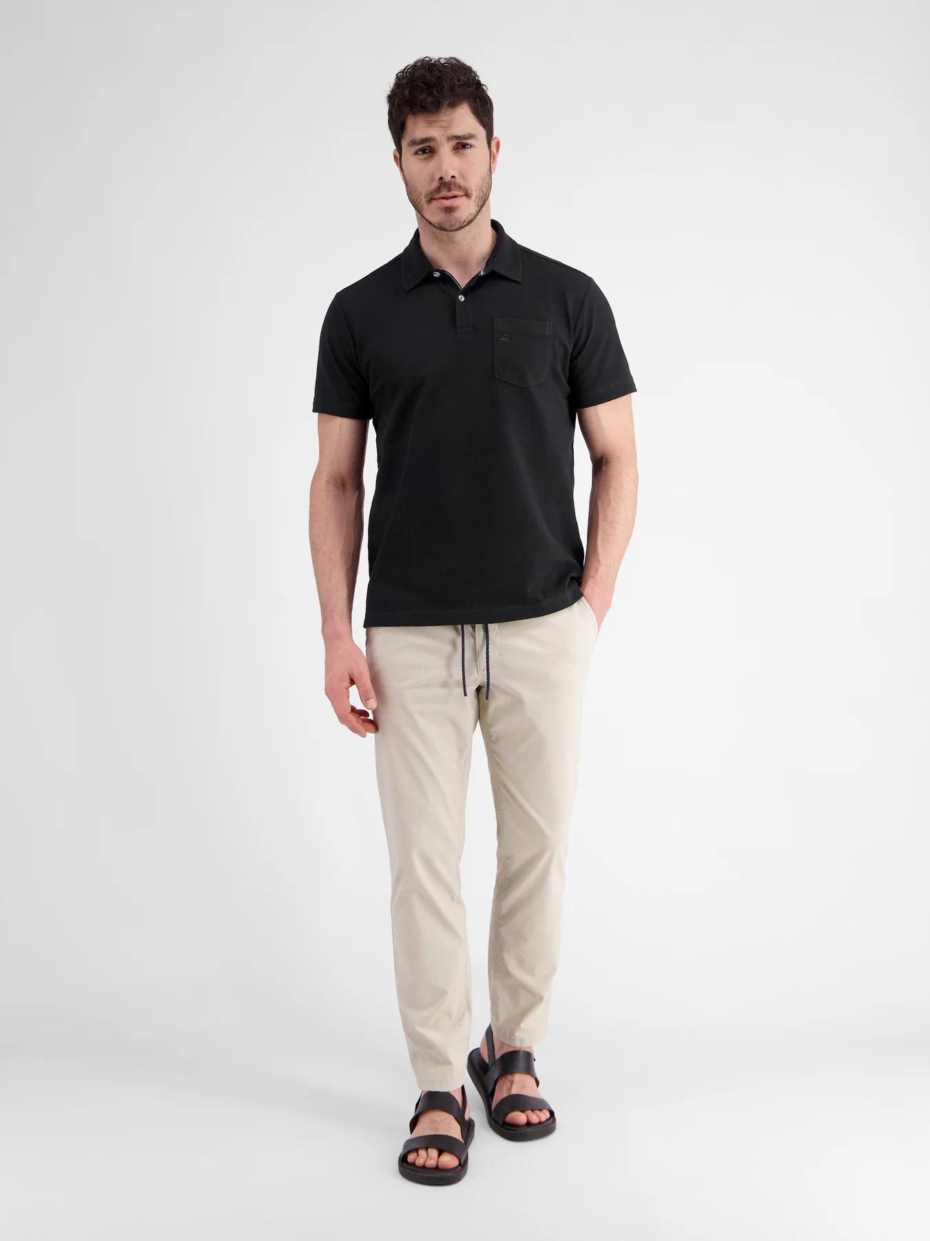 Lerros 2443204 POLOSHIRT IN SPORTIEVE WAFELPIQUÉKWALITEIT (290 BLACK) Riesige Rabatte
