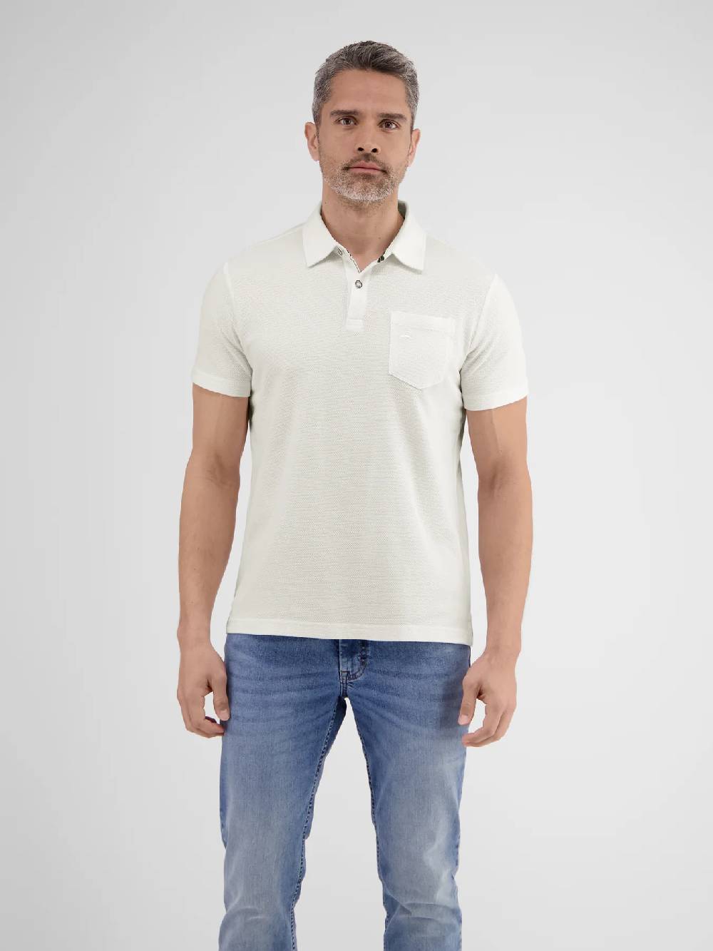 Lerros 2443204 POLOSHIRT IN SPORTIEVE WAFELPIQUÉKWALITEIT (103 BROKEN WHITE) 50% Rabatt mit kostenlosem Versand