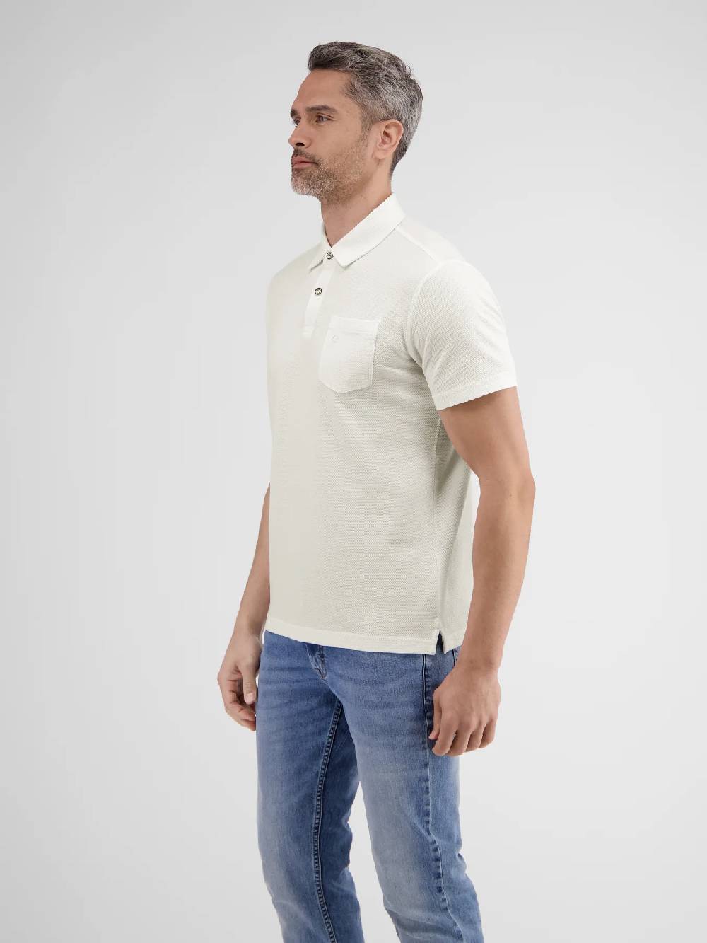 Lerros 2443204 POLOSHIRT IN SPORTIEVE WAFELPIQUÉKWALITEIT (103 BROKEN WHITE) 50% Rabatt mit kostenlosem Versand