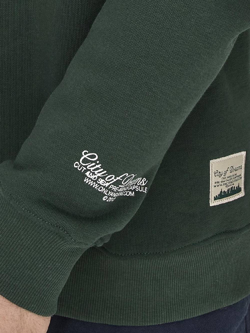 Only & Sons ONSRILEY REG 1/4 ZIP HIGH NECK SWT VD DARKEST SPRUCE zollfrei