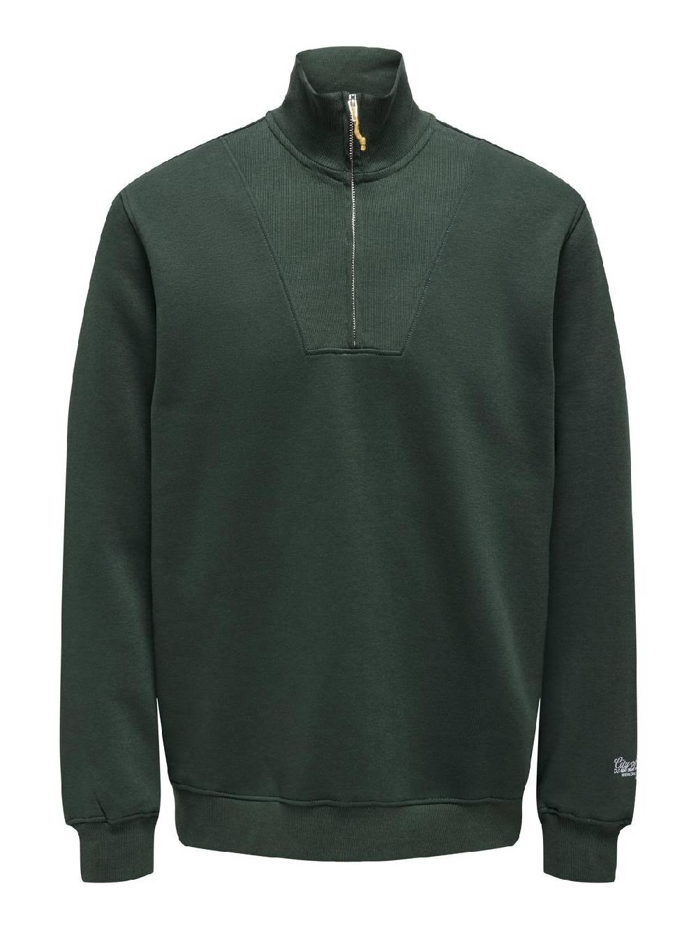 Only & Sons ONSRILEY REG 1/4 ZIP HIGH NECK SWT VD DARKEST SPRUCE zollfrei