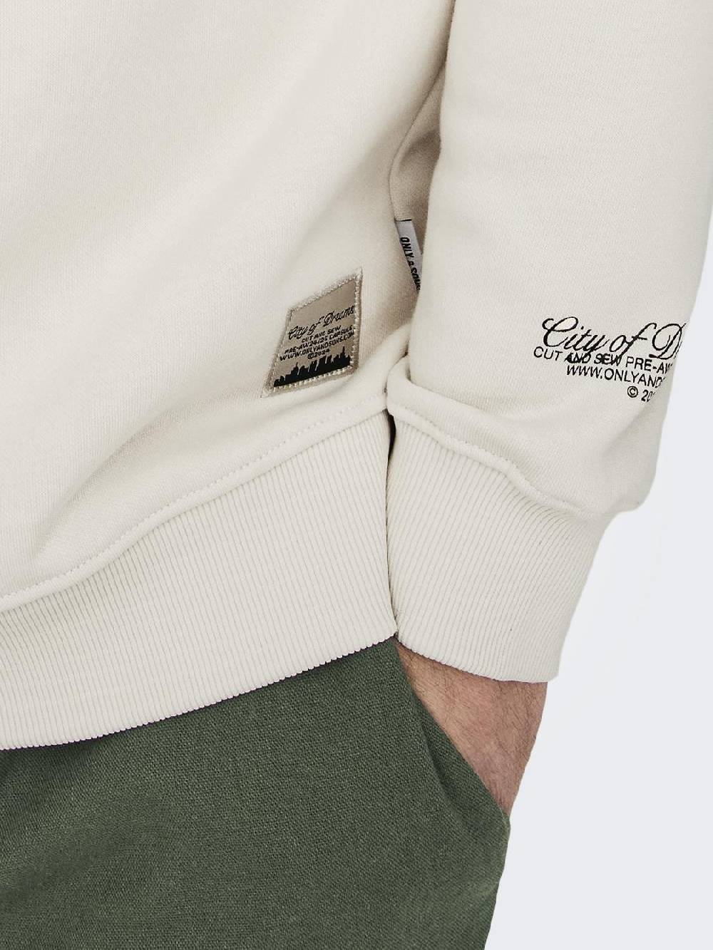 Only & Sons ONSRILEY REG 1/4 ZIP HIGH NECK SWT VD ANTIQUE WHITE 50% Rabatt für begrenzte Zeit