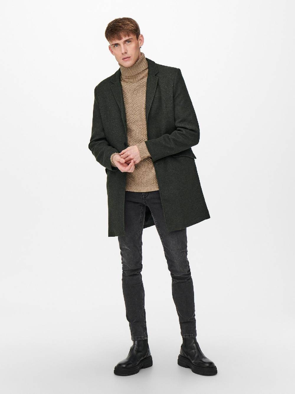 Only & Sons Onsjulian King Coat IN OTW VD CS (187719 Peat) Großer Ausverkauf