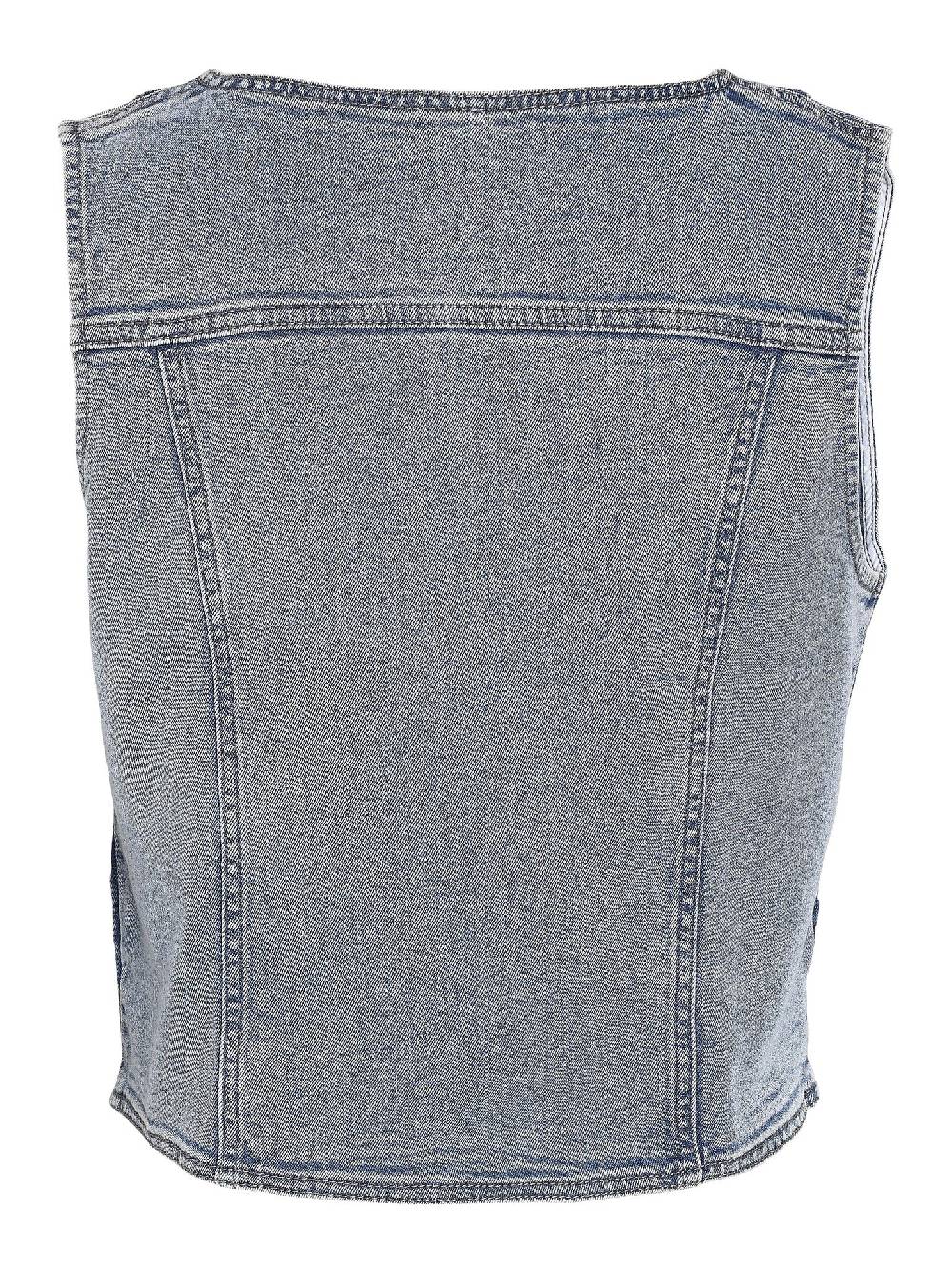 NOISY MAY NMSANNA S/L TOP VEST VI494LB (Light Blue Denim) Tiefpreis