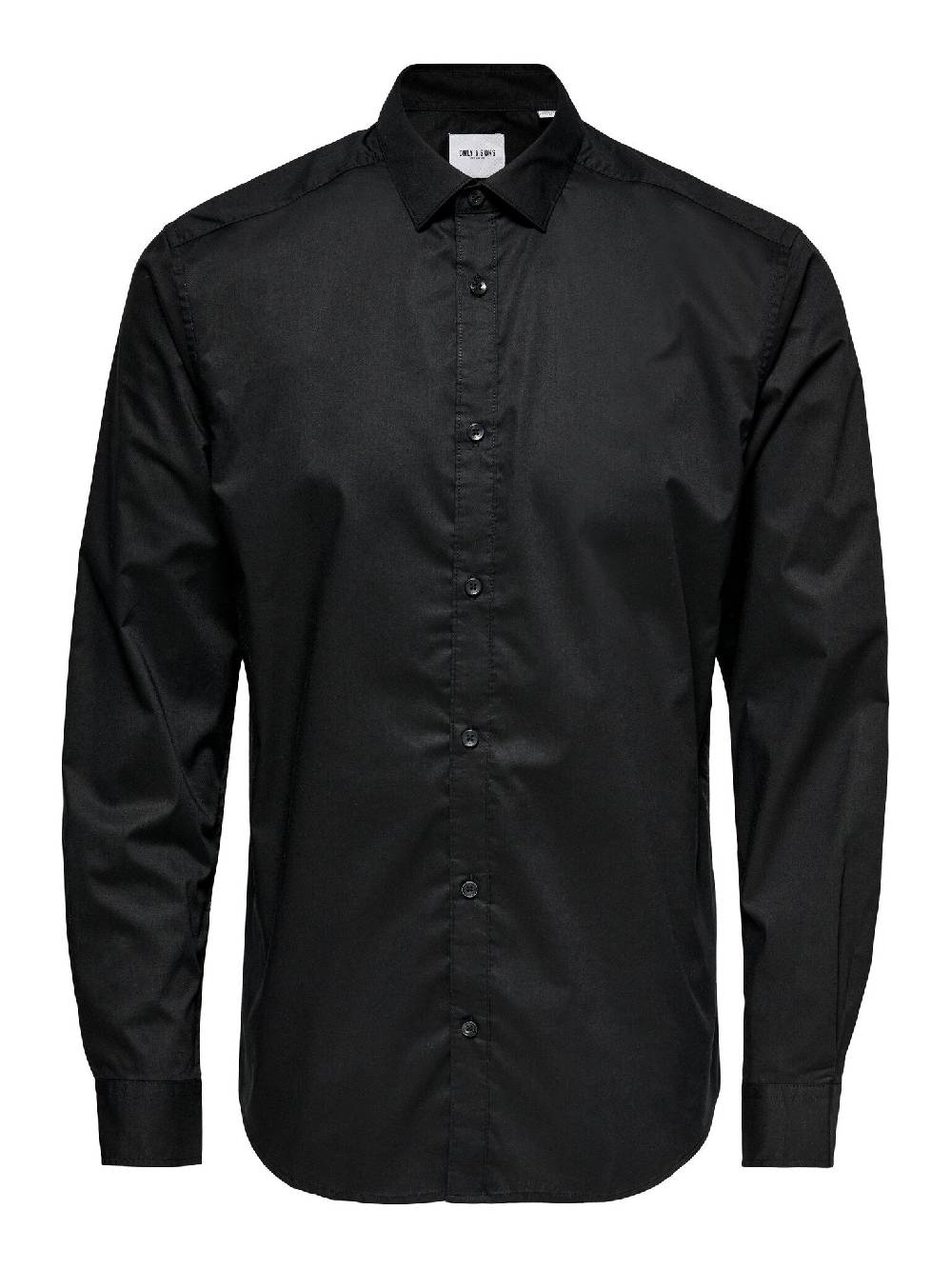 Only & Sons Onssane LS Solid Poplin Shirt (187679 Black) 50% Rabatt mit kostenlosem Versand
