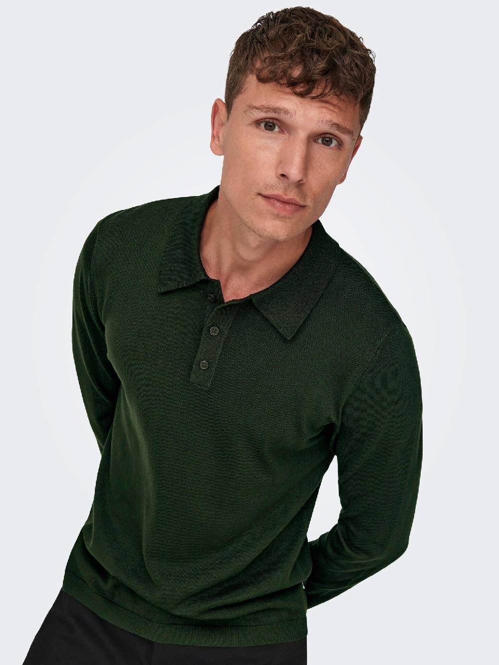 Only & Sons Onswyler Life REG 14 LS Polo Knit (218672 Rosin) Begrenzt auf 3 Tage