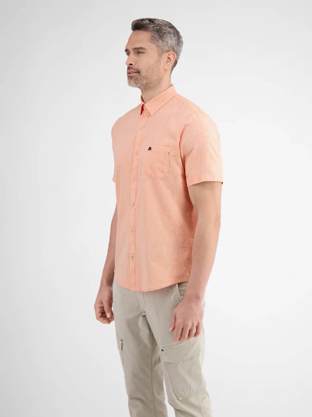 Lerros 2442010 CASUAL KATOENEN LINNEN OVERHEMD (927 MELLOW PEACH) Versandkostenfrei