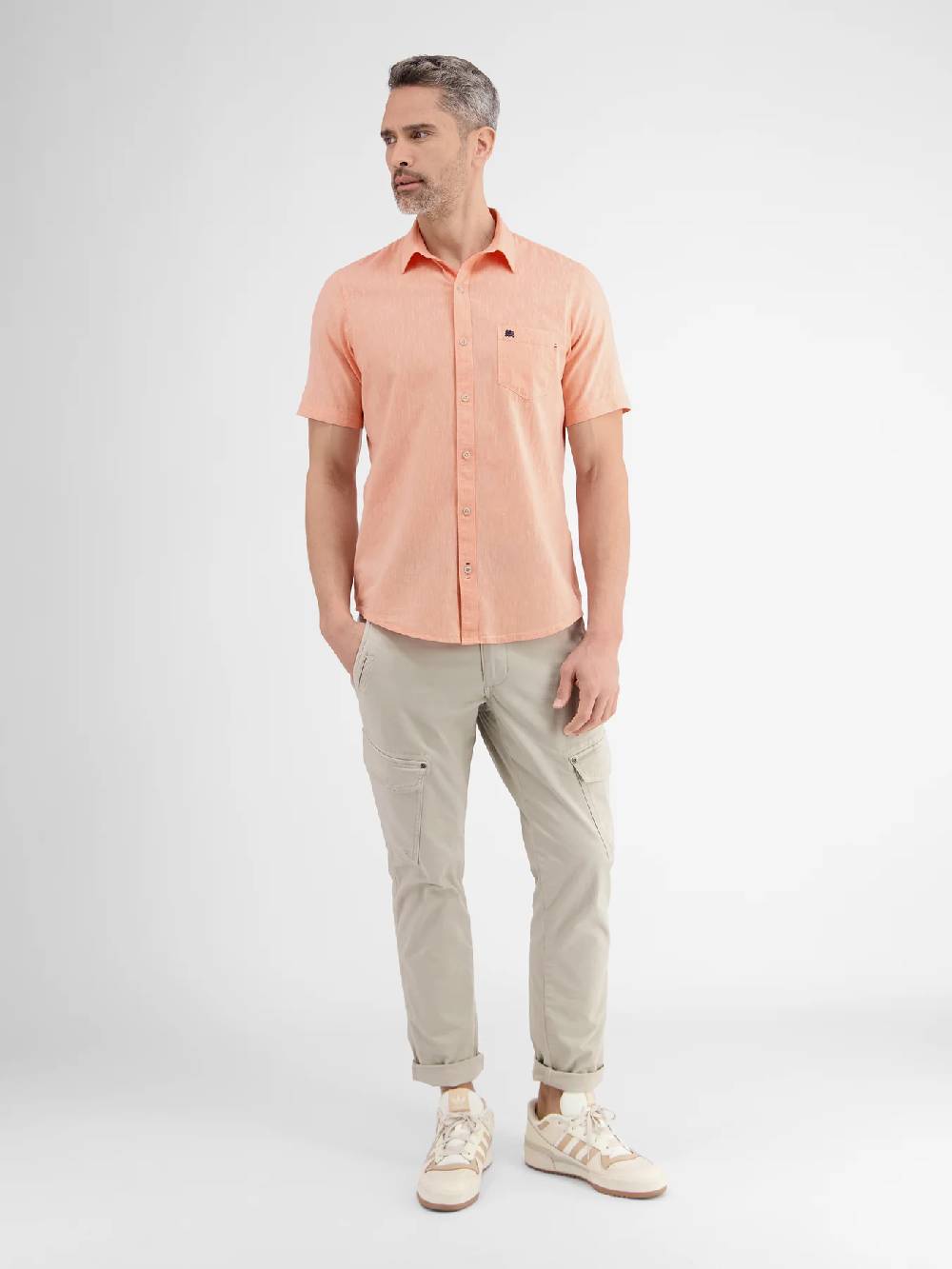 Lerros 2442010 CASUAL KATOENEN LINNEN OVERHEMD (927 MELLOW PEACH) Versandkostenfrei