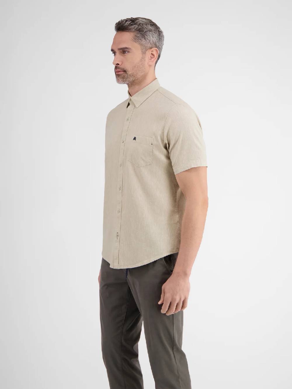 Lerros 2442010 CASUAL KATOENEN LINNEN OVERHEMD (705 LIGHT DUNE BEIGE) Großer Ausverkauf