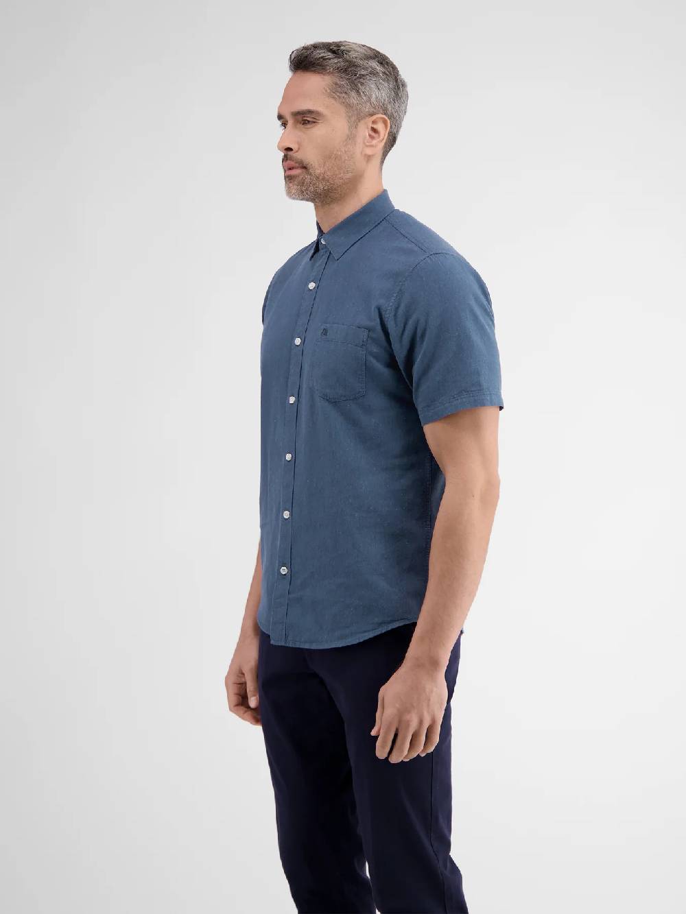 Lerros 2442010 CASUAL KATOENEN LINNEN OVERHEMD (485 CLASSIC NAVY) Flash Sale