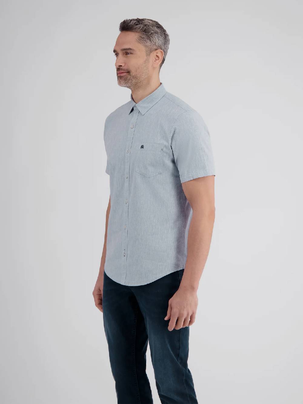 Lerros 2442010 CASUAL KATOENEN LINNEN OVERHEMD (440 MID STORM BLUE) Begrenztes Angebot