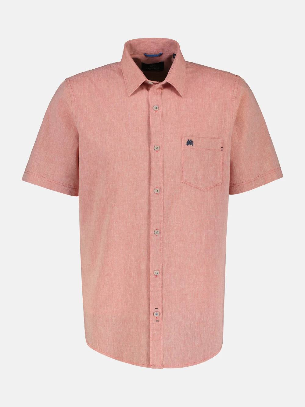 Lerros 2442010 CASUAL KATOENEN LINNEN OVERHEMD (327 DEEP CORAL RED) Online Shopping