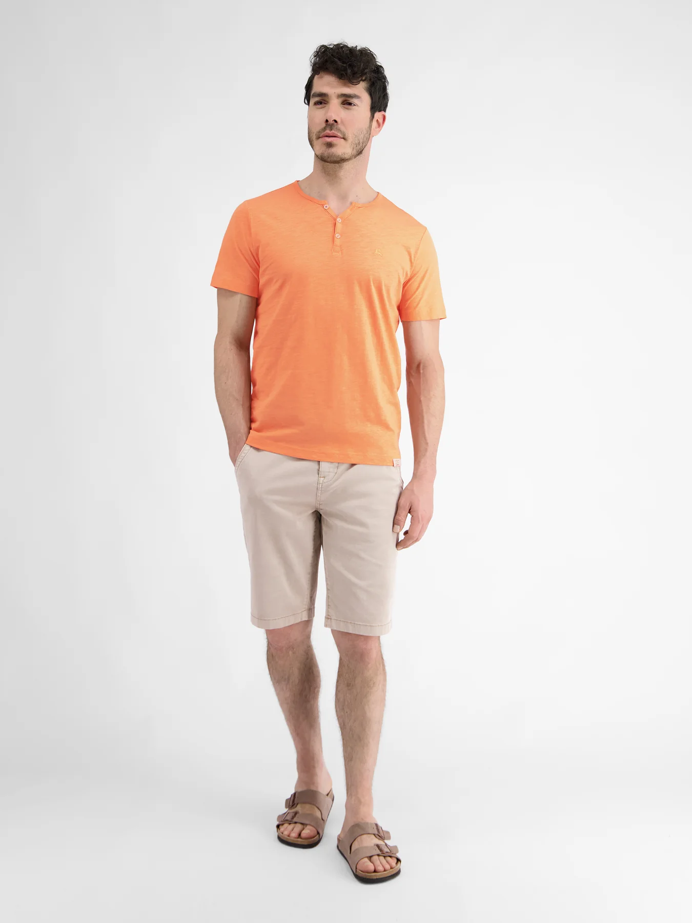 Lerros 2433908 BASIS HENLEY-SHIRT (927 MELLOW PEACH) Preisnachlass