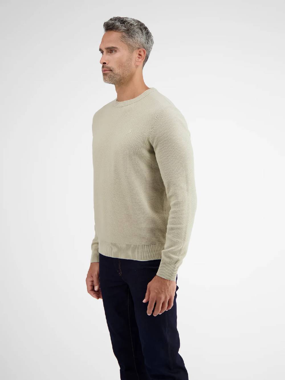 Lerros 23D5001 GEBREIDE TRUI MET RONDE HALS (707 SOFT STONE) Jubiläumsangebot