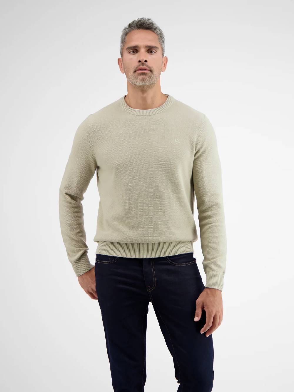 Lerros 23D5001 GEBREIDE TRUI MET RONDE HALS (707 SOFT STONE) Jubiläumsangebot