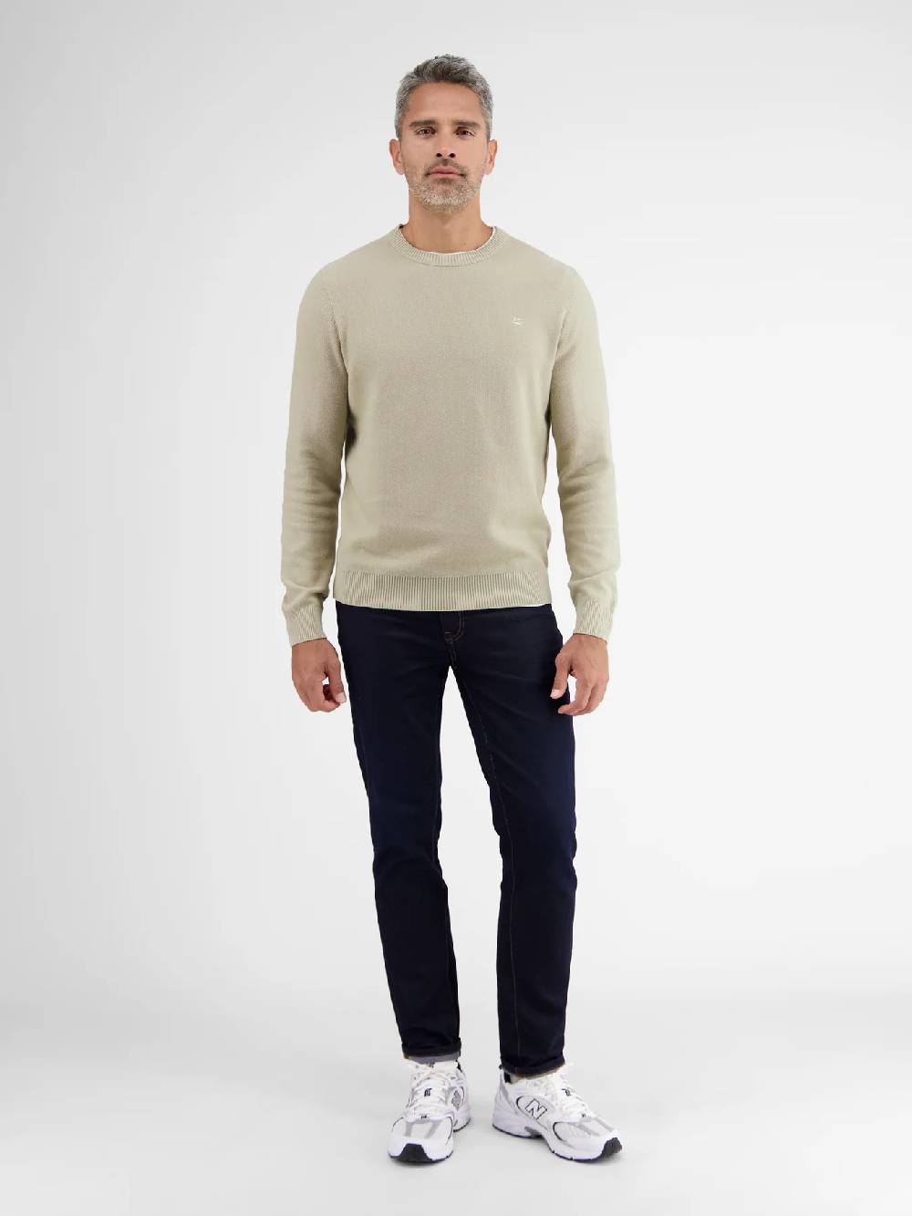 Lerros 23D5001 GEBREIDE TRUI MET RONDE HALS (707 SOFT STONE) Jubiläumsangebot