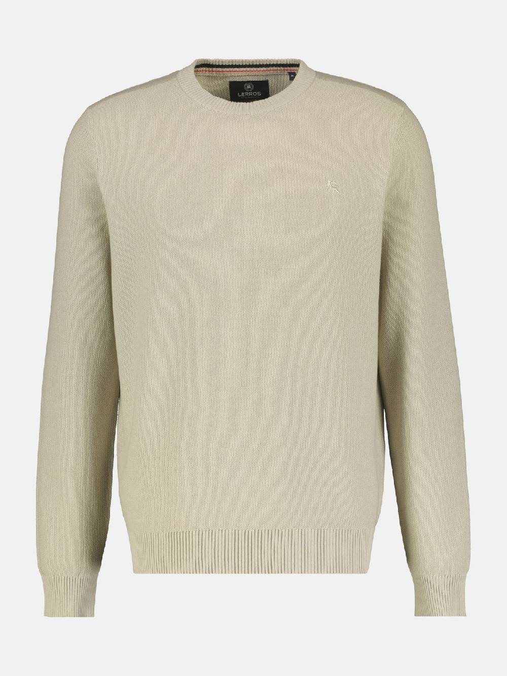 Lerros 23D5001 GEBREIDE TRUI MET RONDE HALS (707 SOFT STONE) Jubiläumsangebot