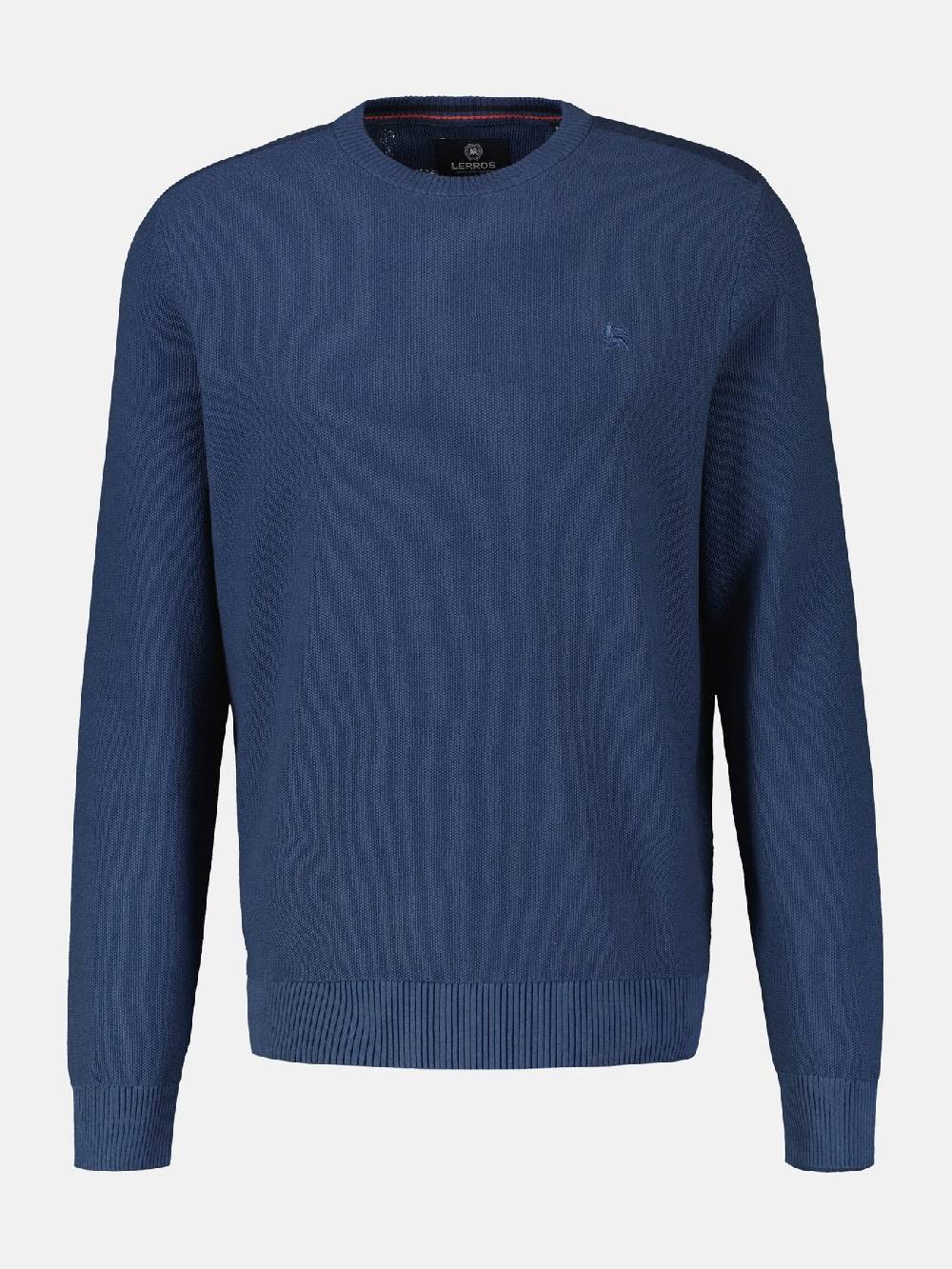 Lerros 23D5001 GEBREIDE TRUI MET RONDE HALS (448 STORM BLUE) Neueste Mode