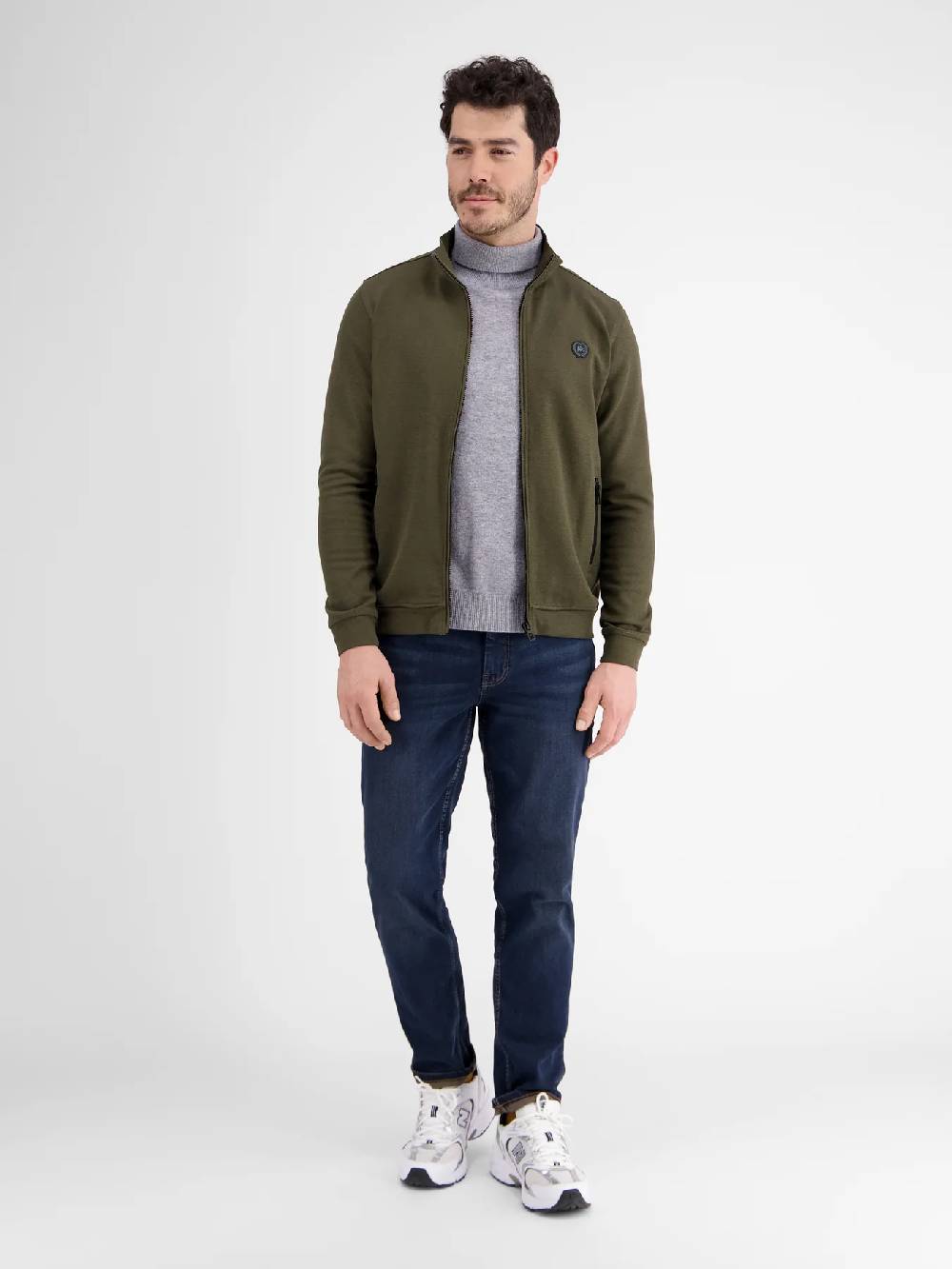 Lerros 23D4503 GESTRUCTUREERD SWEATJACK (659 AGED OLIVE) Online Outlet