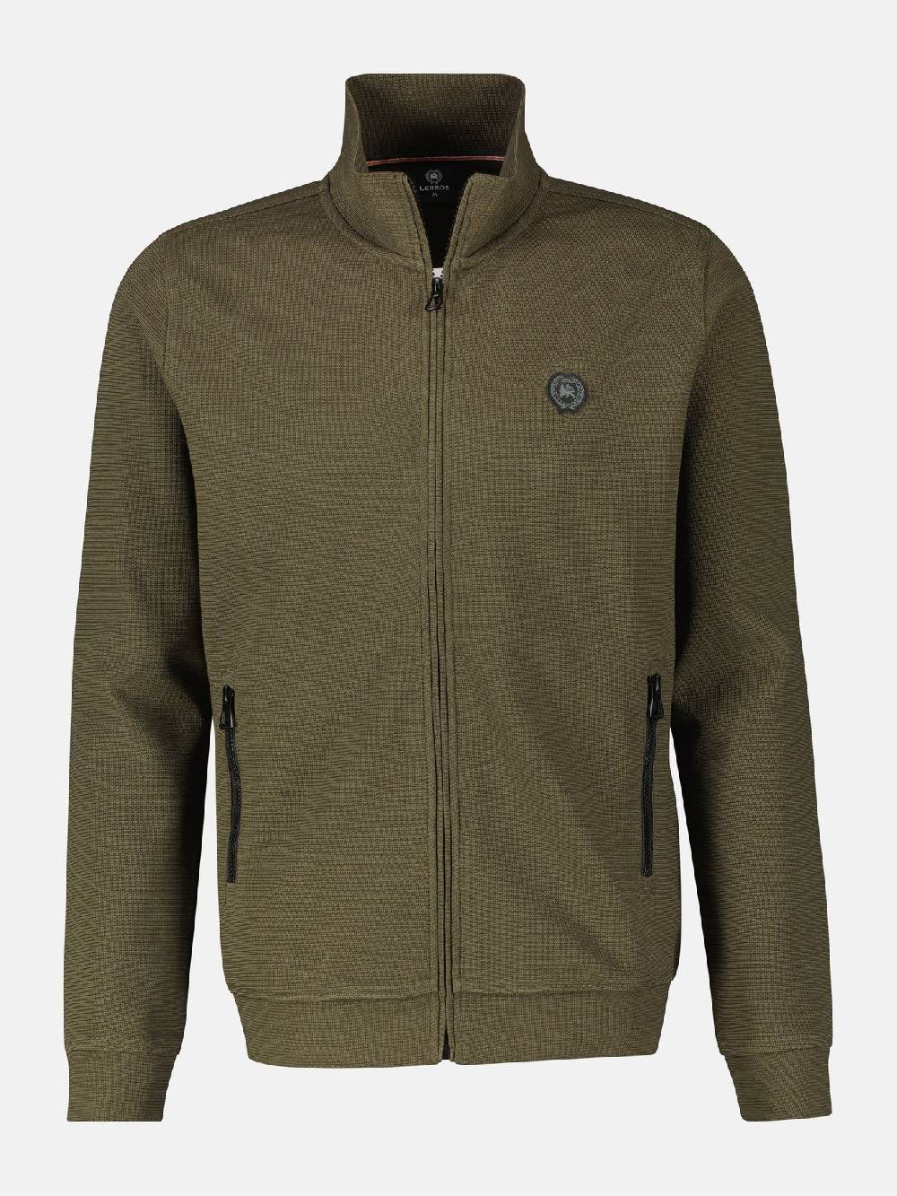 Lerros 23D4503 GESTRUCTUREERD SWEATJACK (659 AGED OLIVE) Online Outlet