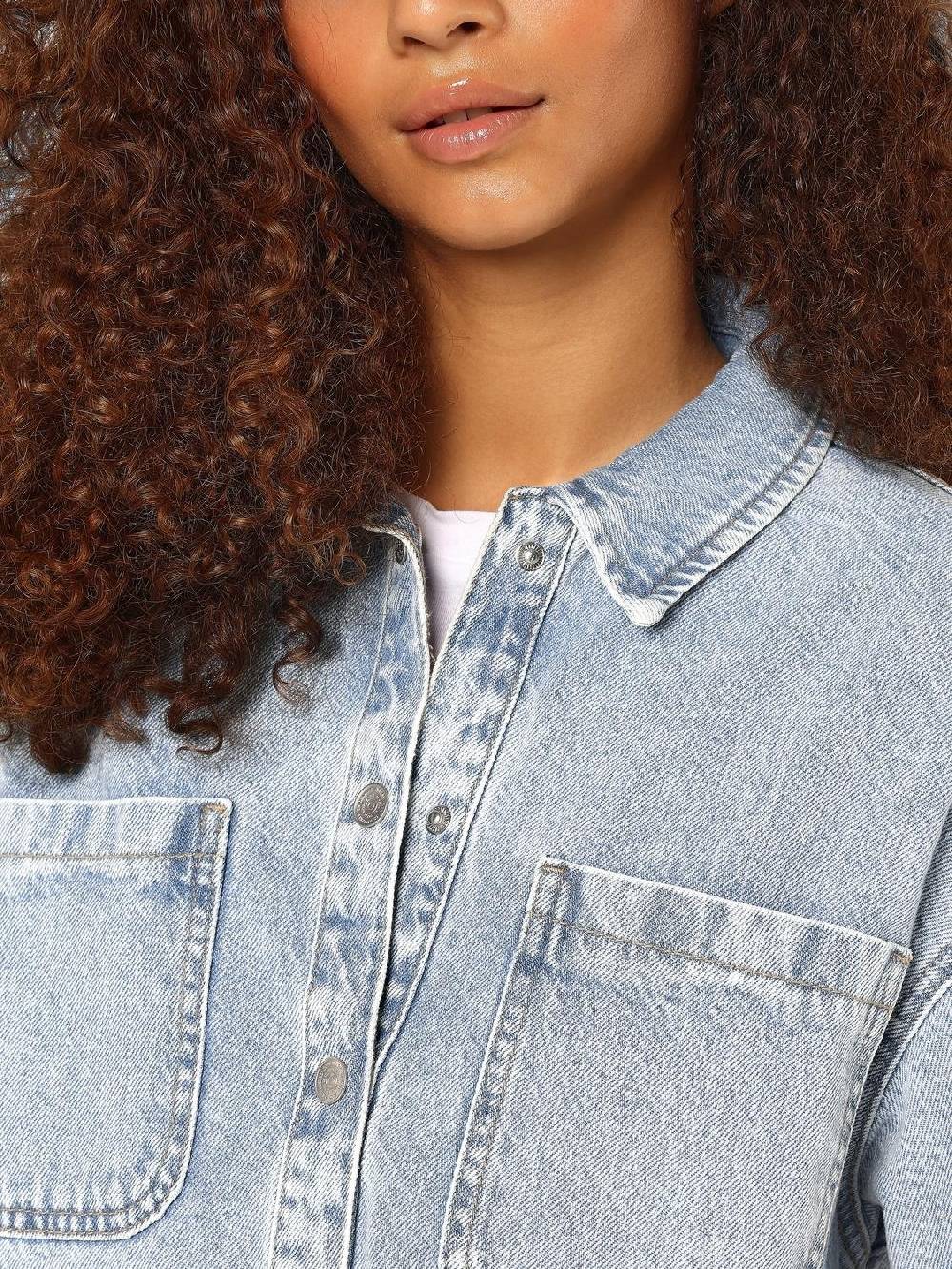 NOISY MAY NMALVA L/S DENIM SHACKET Sonderangebot der Fabrik