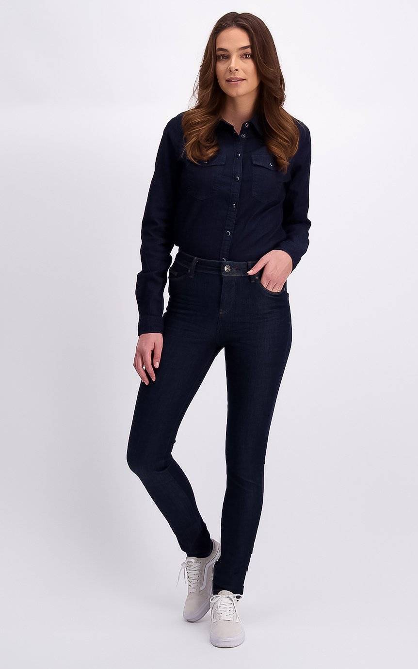 Cars Jeans BELINDA High Rise Str. Blue Rinsed Outlet