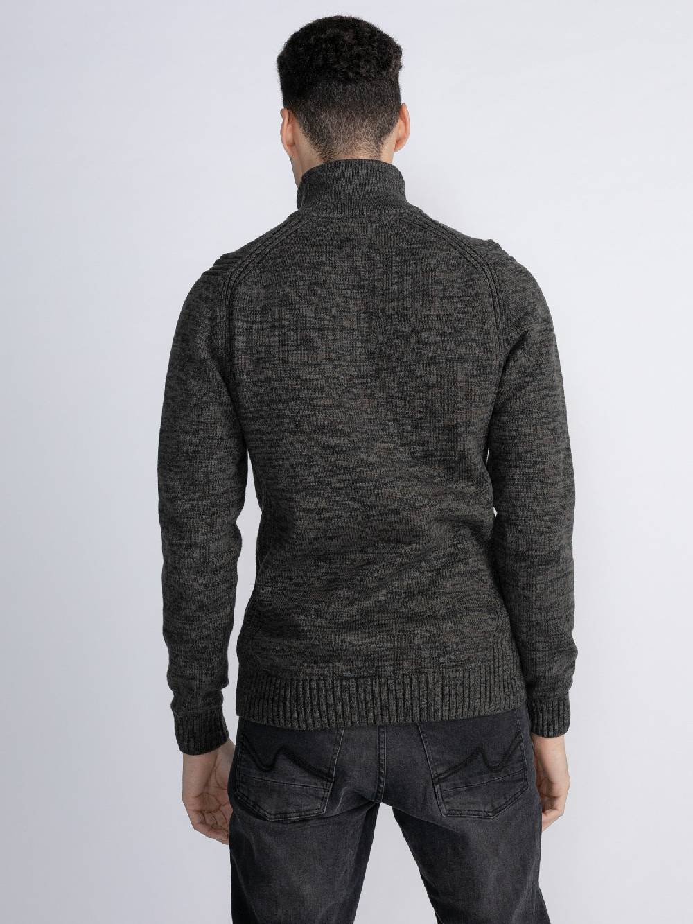 Petrol M-3030-Kwc206 - Men Knitwear Collar (6143 Forest Night) Fabrikverkauf